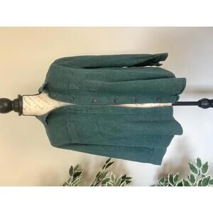 Madewell Green Button-Up Thick Cotton Shirt Jacket Size Small